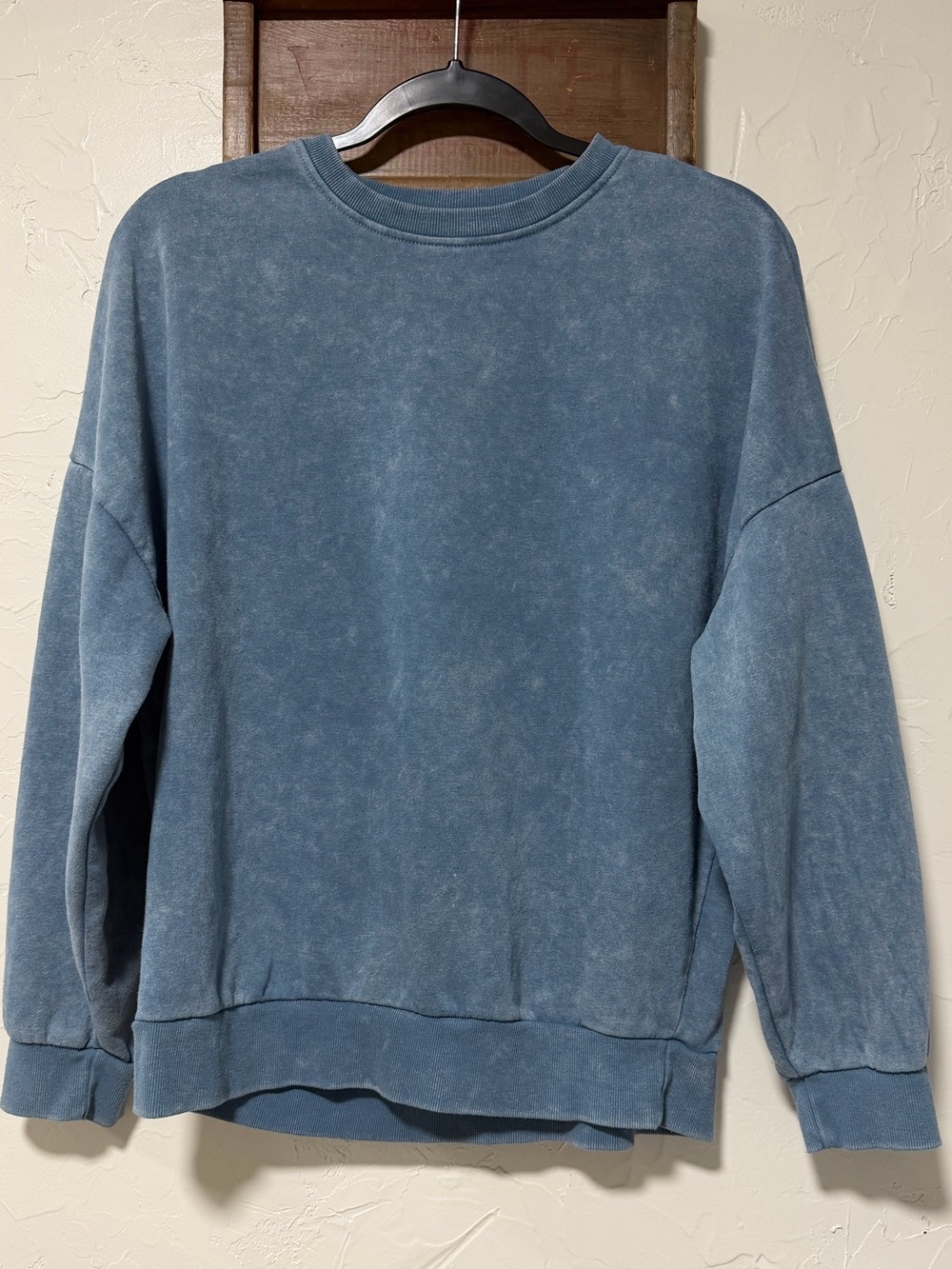 Women’s Washed Blue Crewneck Sweater